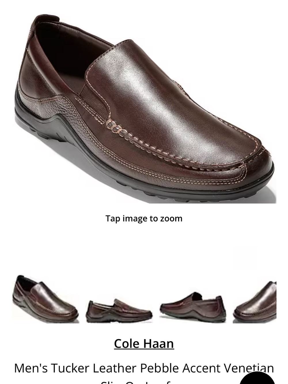 Cole Haan Brown Leather Slip-On Moc Toe Loafer
